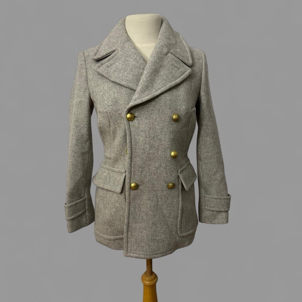 Women’s J. Crew Grey Peacoat with Gold Buttons